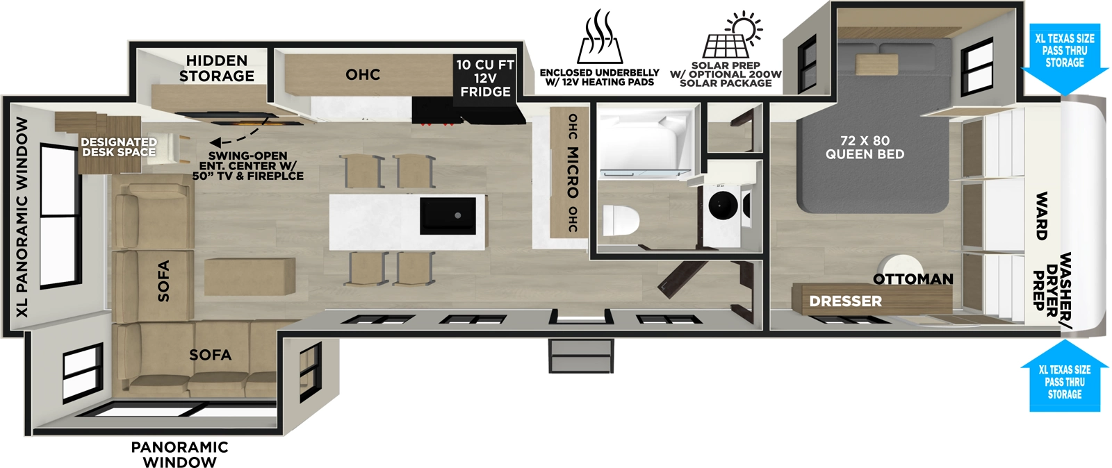 Hemisphere Travel Trailers 323RLI Floorplan